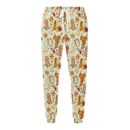 Western Cowboy Design Pattern Men's Sweatpants