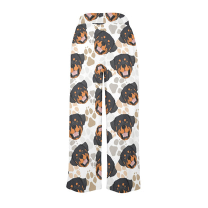 Rottweiler Pattern Print Design A03 Women's Wide Leg Lounge Pants