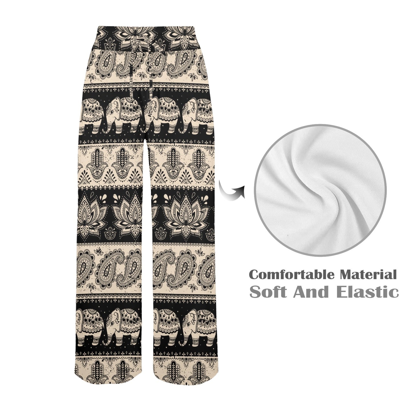 Elephant Hansa Lotus Pattern Women's Wide Leg Lounge Pants