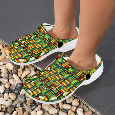 African Zip Zag Print Pattern Unisex Clogs Shoes