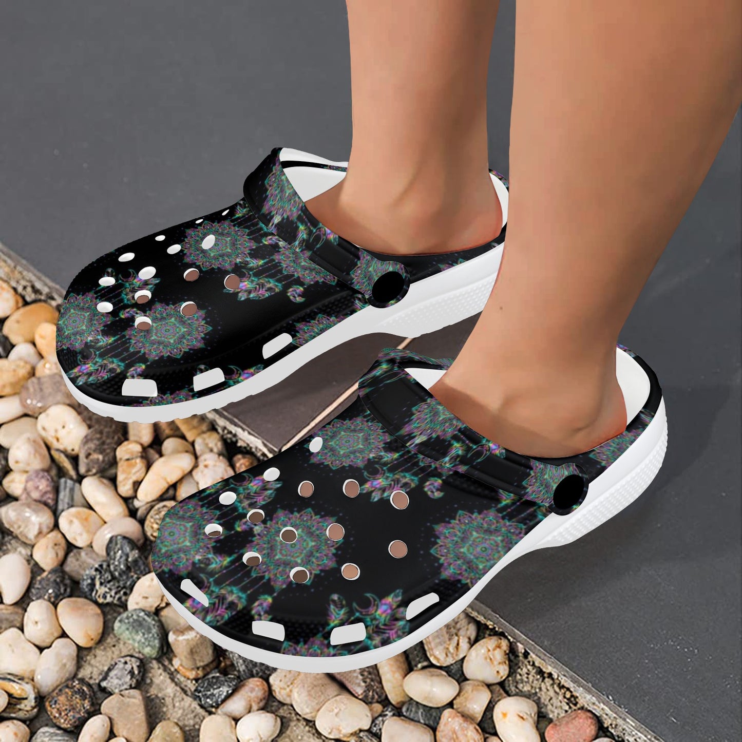 Dream Catcher Colorful Hand Draw Unisex Clogs Shoes