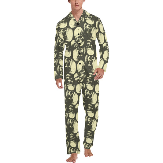 Skull Print Design LKS302 Men's Long Pajama Set