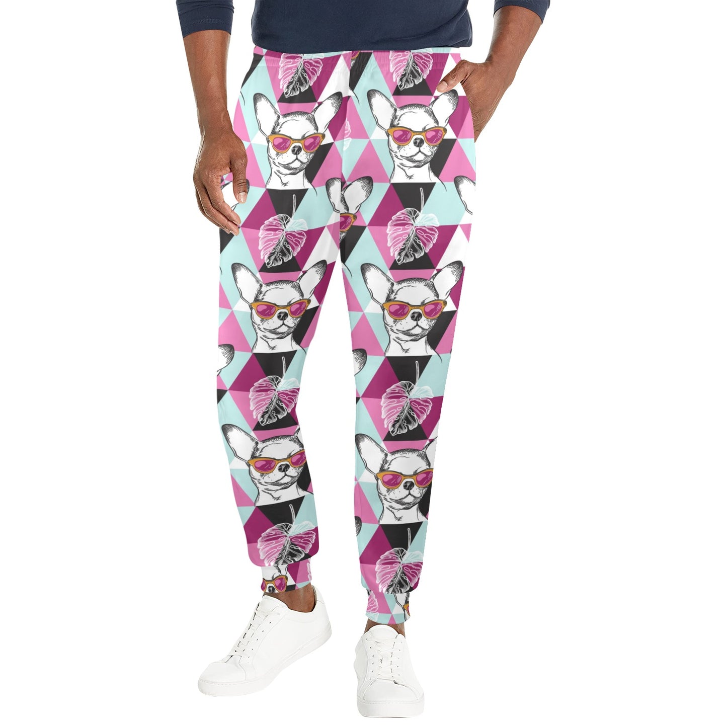 Chihuahua Cute Triangle Pattern Men's Casual Track Pants