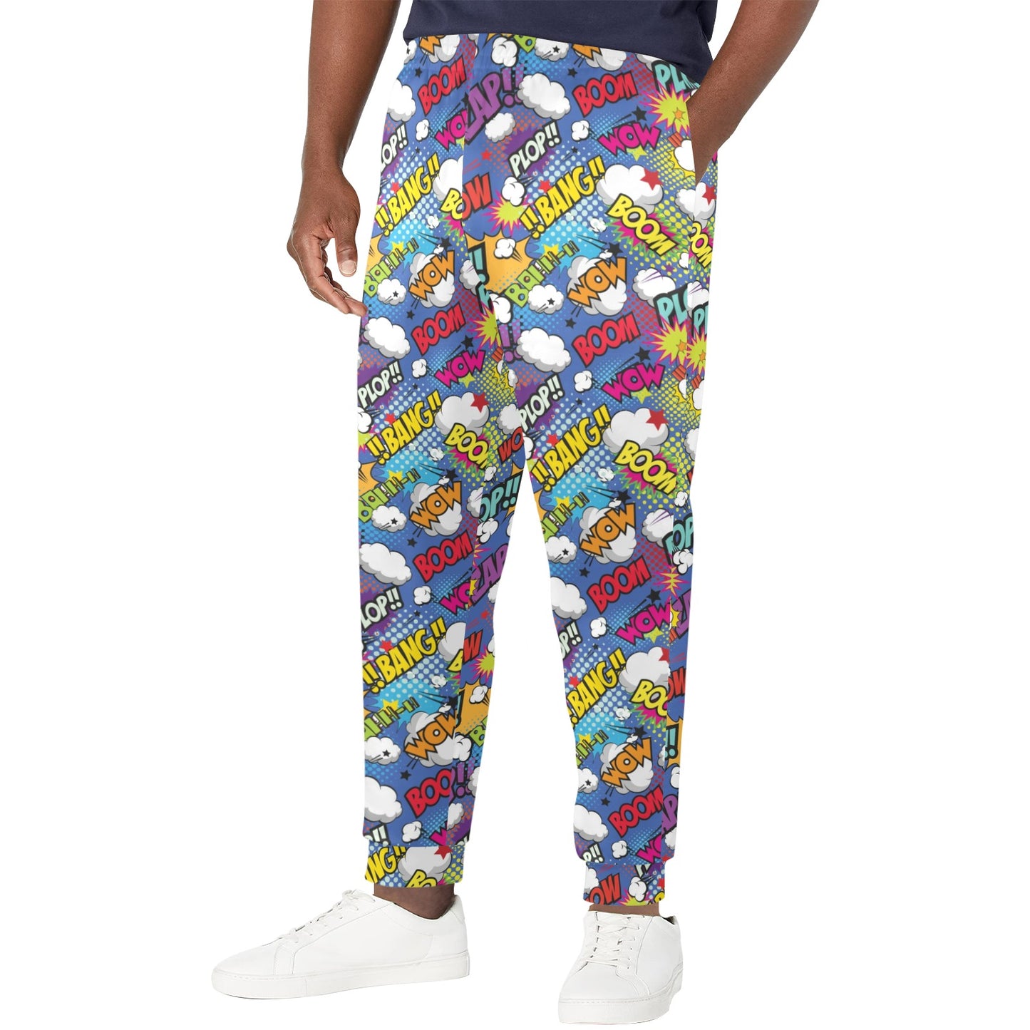 Comic Book Pattern Print Design 02 Men's Casual Track Pants