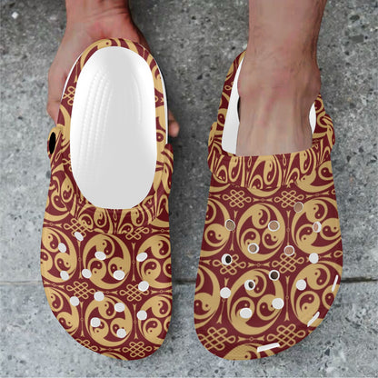 Yin Yang Style Pattern Design Print Unisex Clogs Shoes