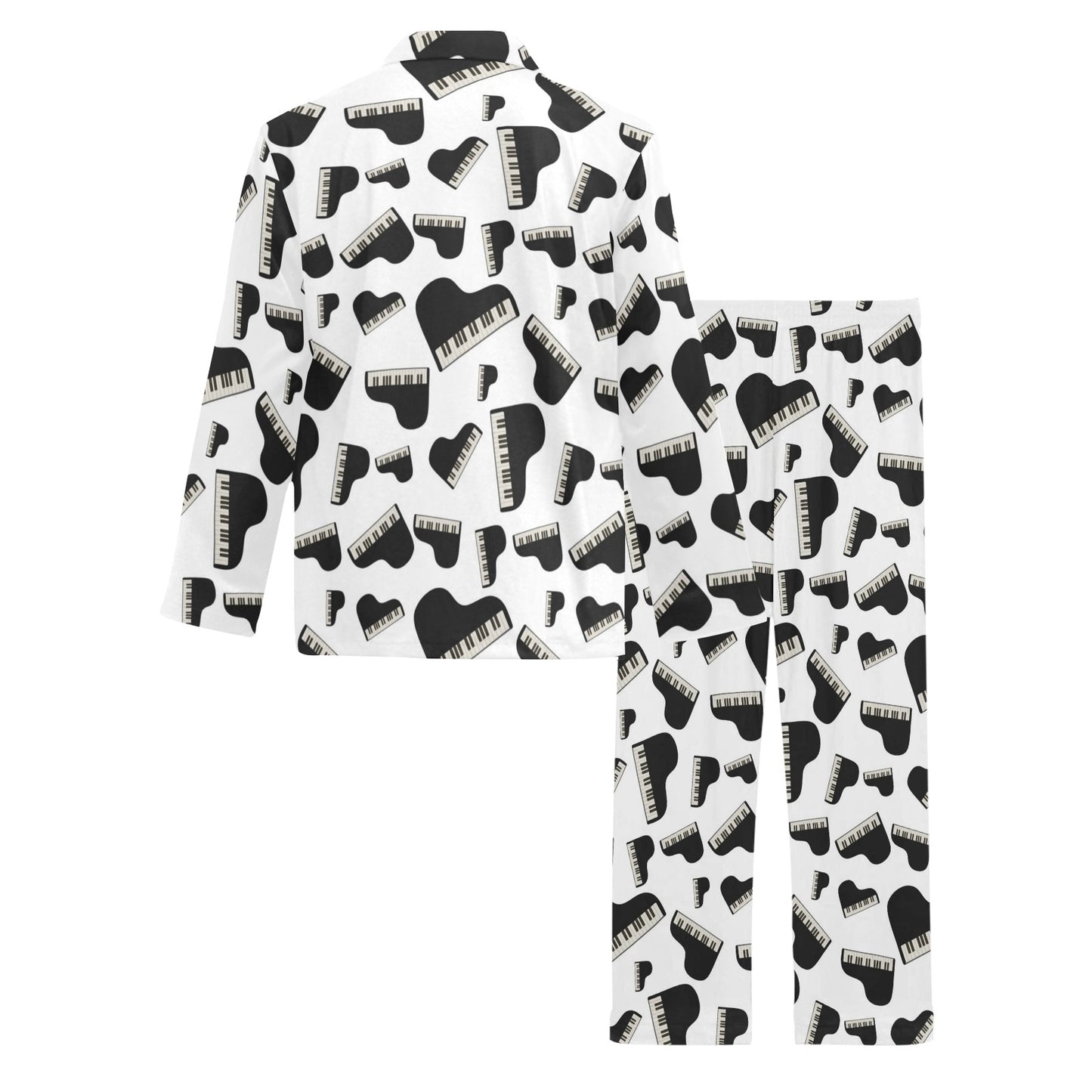 Piano Print Design LKS405 Men's Long Pajama Set