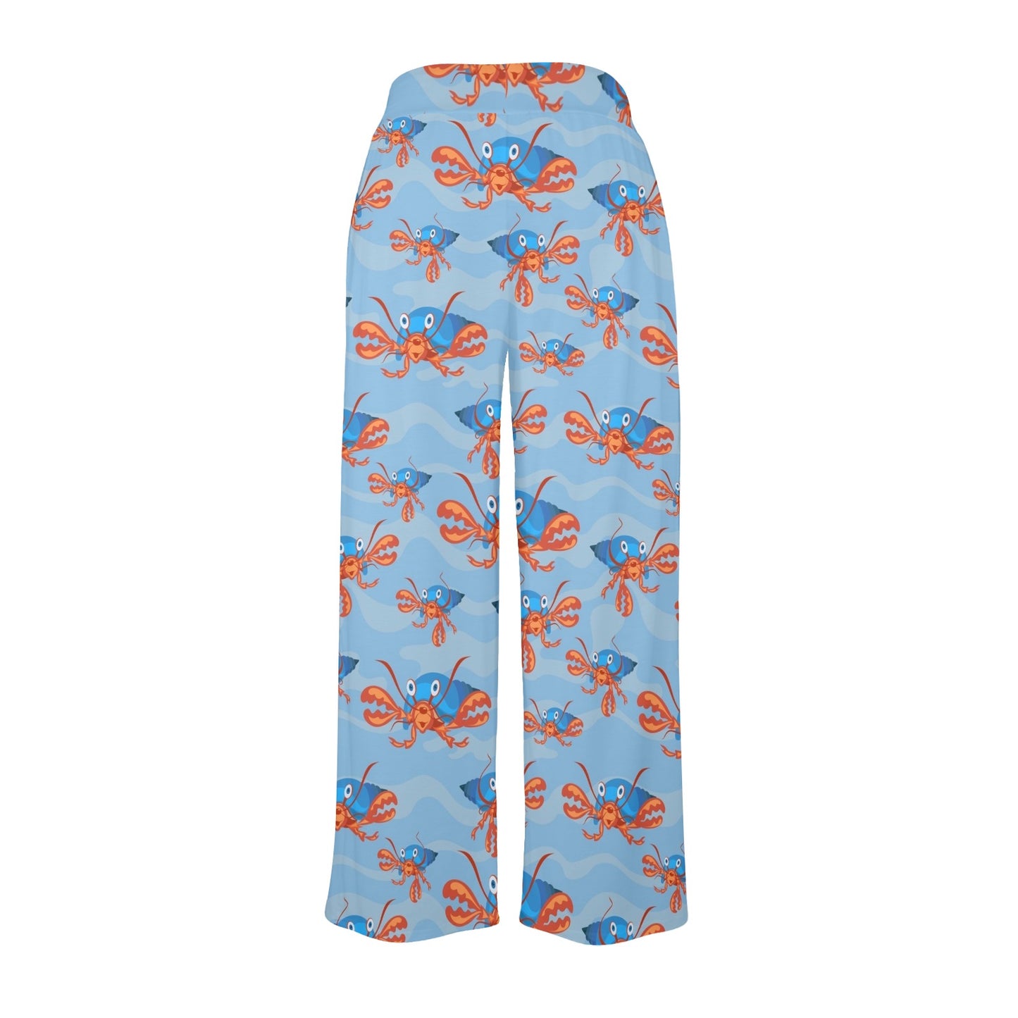 Hermit Crab Design Print Pattern JJ0339 Women's Wide Leg Lounge Pants