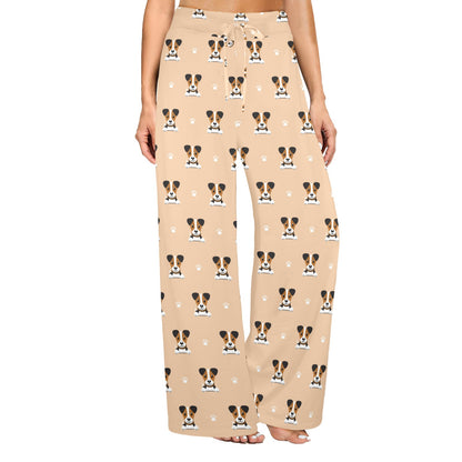 Russell Terriers Print Design LKS3011 Women's Wide Leg Lounge Pants