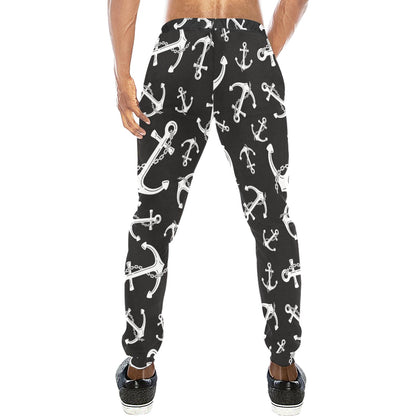 Anchor Black White Men's Sweatpants
