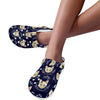 Cat Head with flower Print Pattern Unisex Clogs Shoes