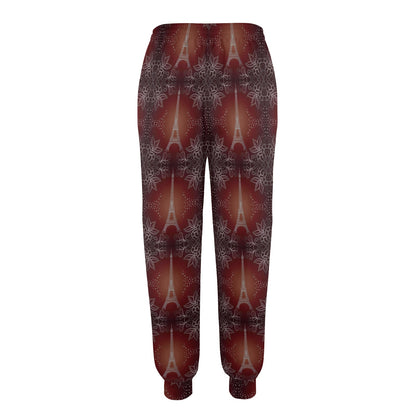 Eiffel Tower Drawing Print Women's Casual Track Pants