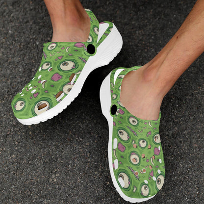 Zombie Eyes Design Pattern Print Unisex Clogs Shoes