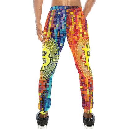 Bitcoin Blockchain Print Pattern Design BTC5 Men's Sweatpants