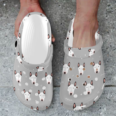 Bull Terrier Head Print Pattern Unisex Clogs Shoes