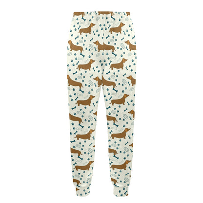 Dachshund Pattern Print Design 01 Men's Casual Track Pants
