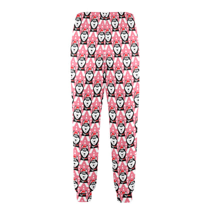Siberian Huskies Christmas Themed Print Design LKS302 Men's Casual Track Pants