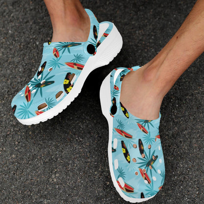 Surfboard Themed Pattern Unisex Clogs Shoes