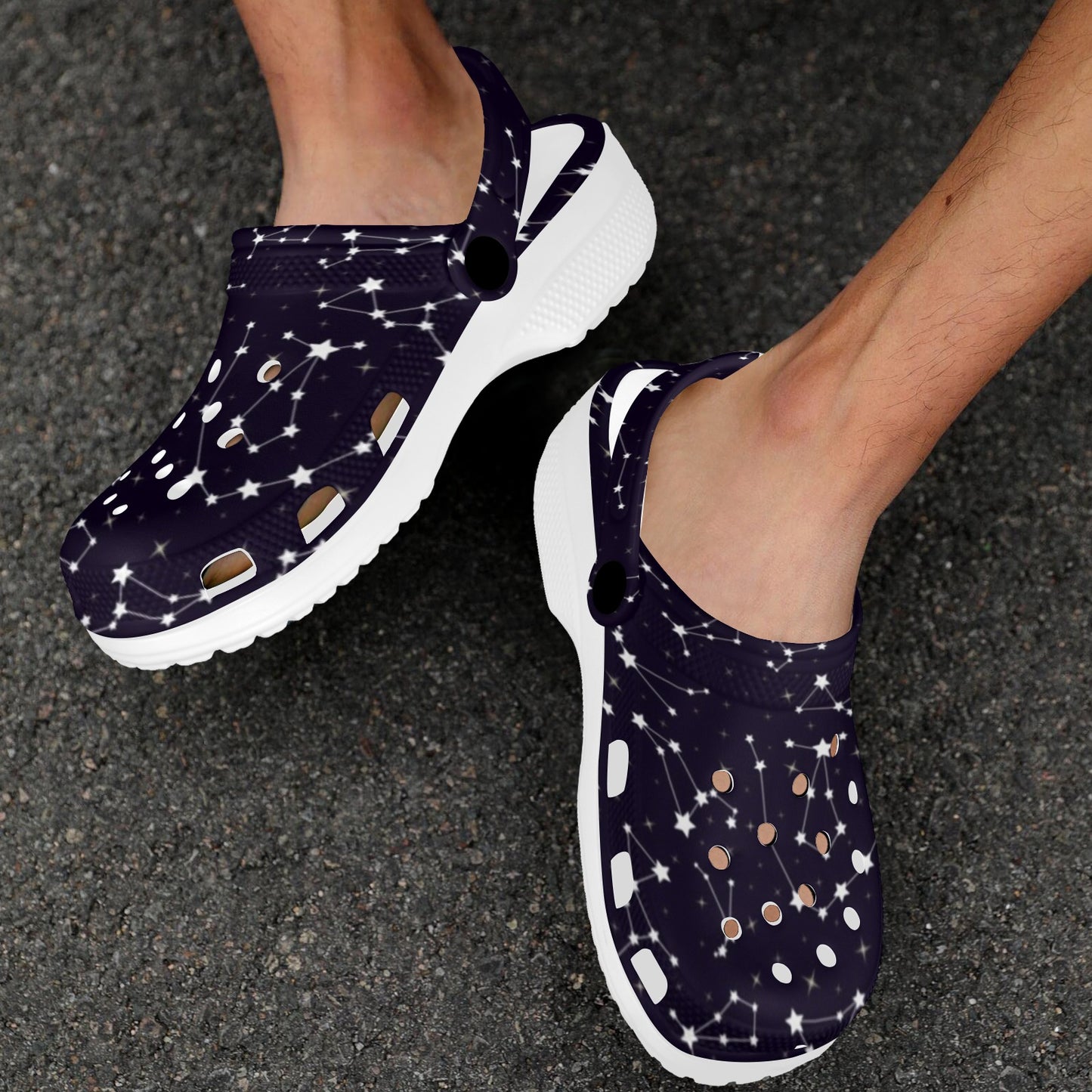 Zodiac Star Pattern Design Print Unisex Clogs Shoes