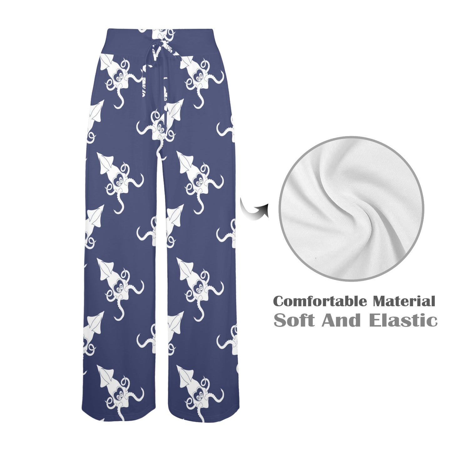 Giant Squid Pattern Print Design 02 Women's Wide Leg Lounge Pants