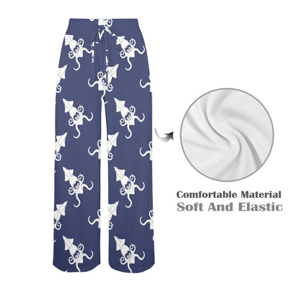 Giant Squid Pattern Print Design 02 Women's Wide Leg Lounge Pants