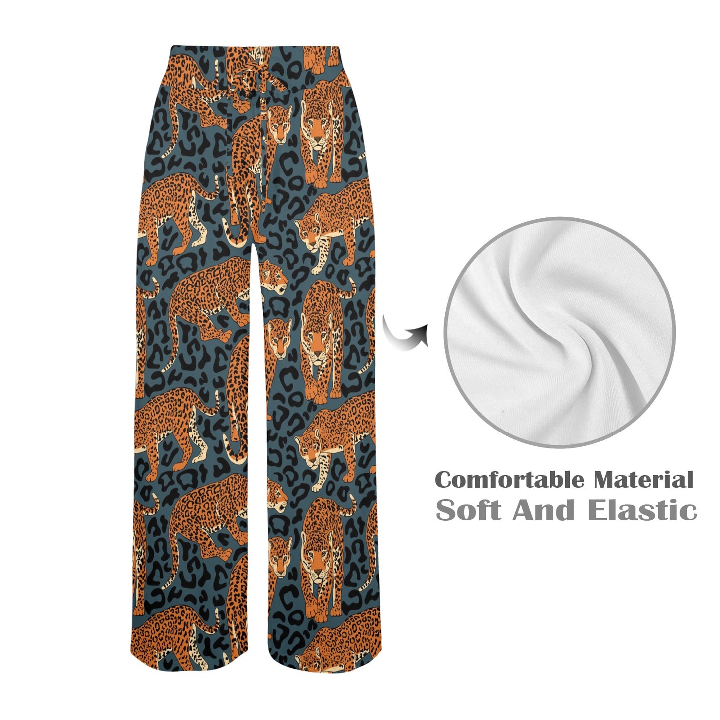 Jaguar Pattern Print Design 04 Women's Wide Leg Lounge Pants