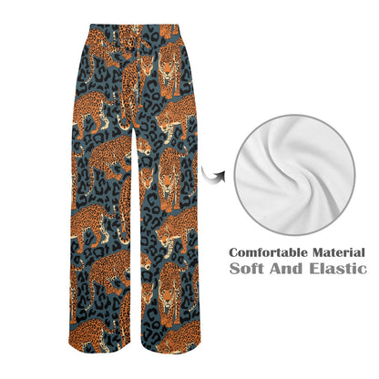Jaguar Pattern Print Design 04 Women's Wide Leg Lounge Pants