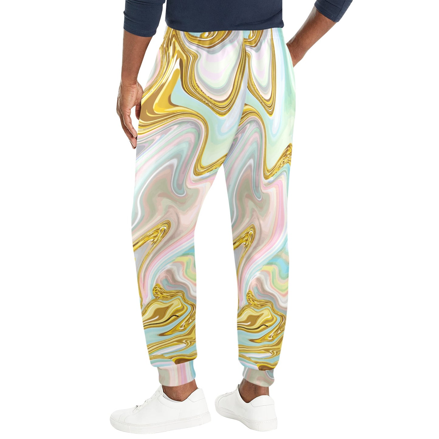 Gold Sweet Marble Men's Casual Track Pants