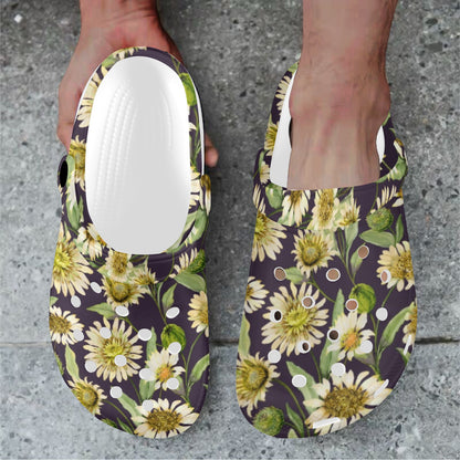 Daisy Vintage Print Pattern Unisex Clogs Shoes
