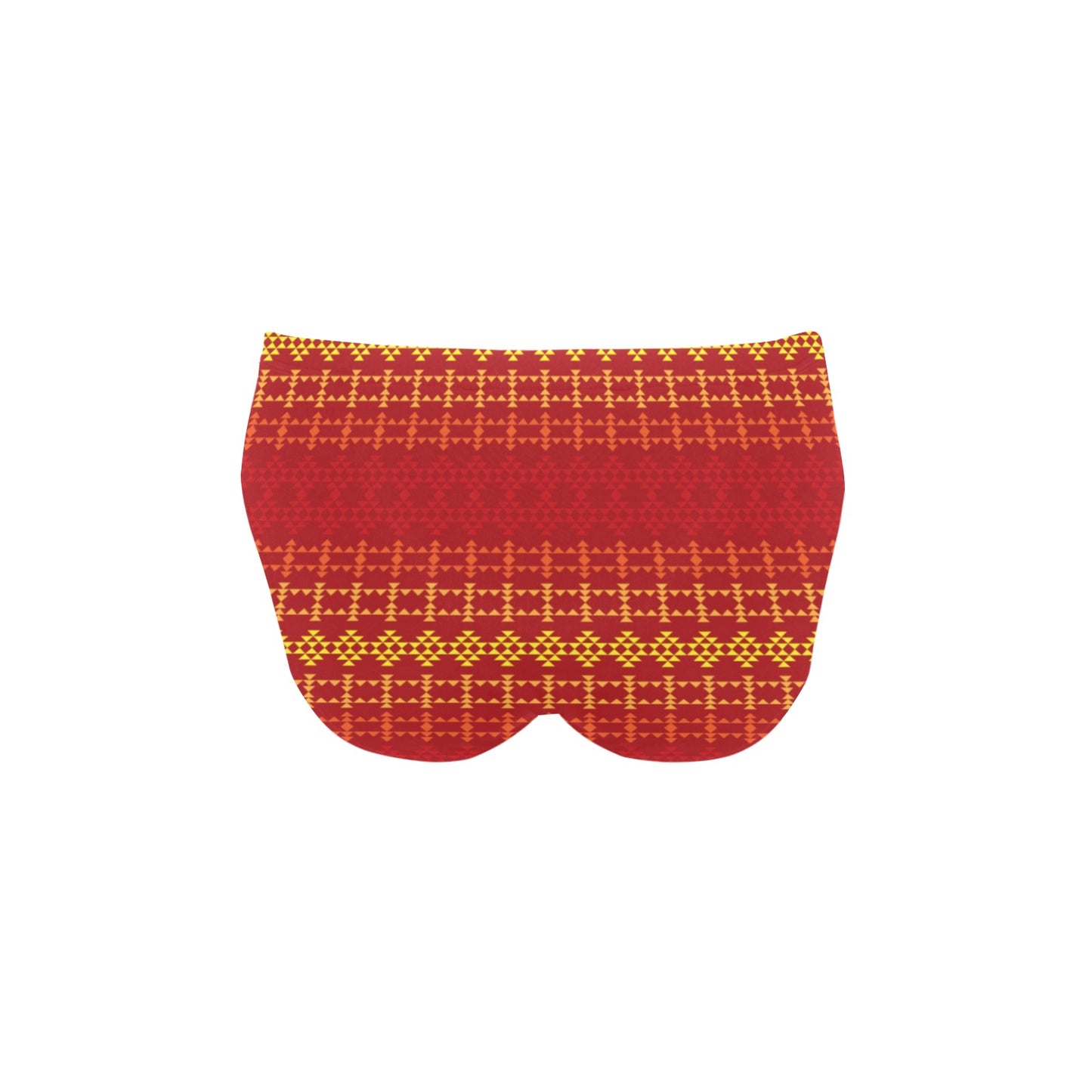 Southwest Red Gold Design Themed Print Men's Swimming Briefs