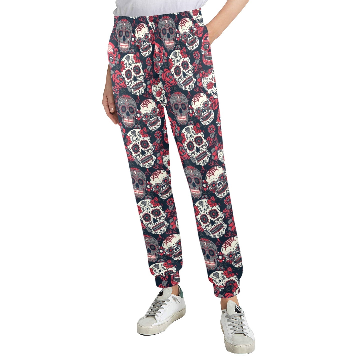 Sugar Skull Print Design LKS303 Women's Casual Track Pants