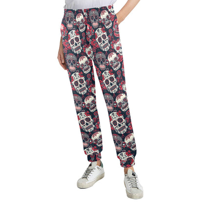 Sugar Skull Print Design LKS303 Women's Casual Track Pants