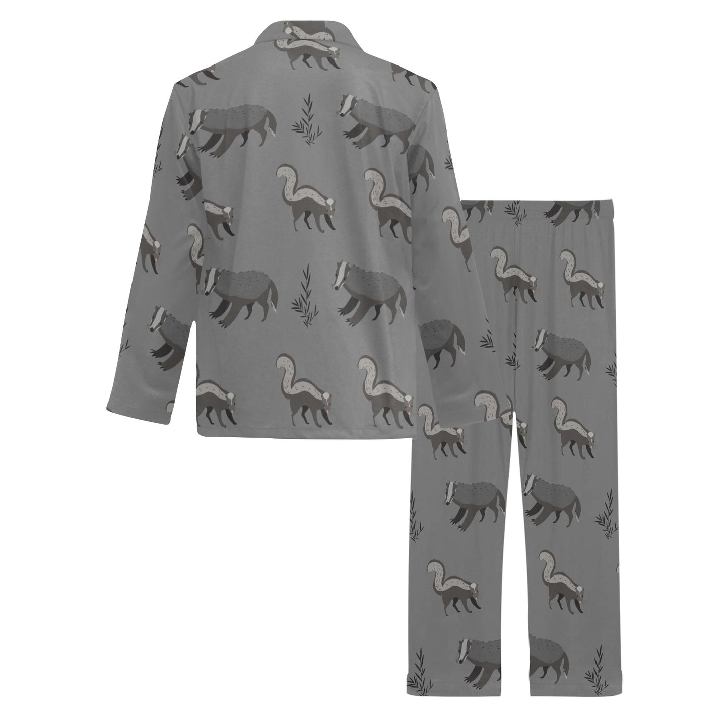 Skunk Print Design LKS301 Men's Long Pajama Set