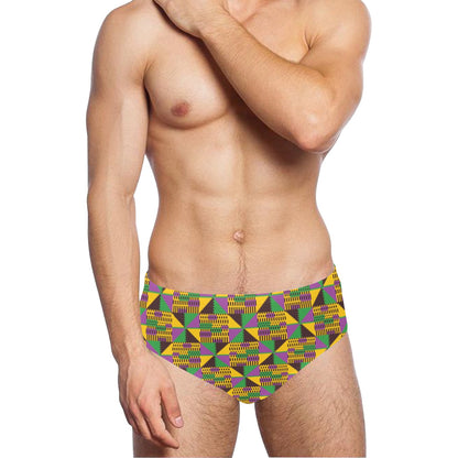 Kente Triangle Design African Print Men's Swimming Briefs