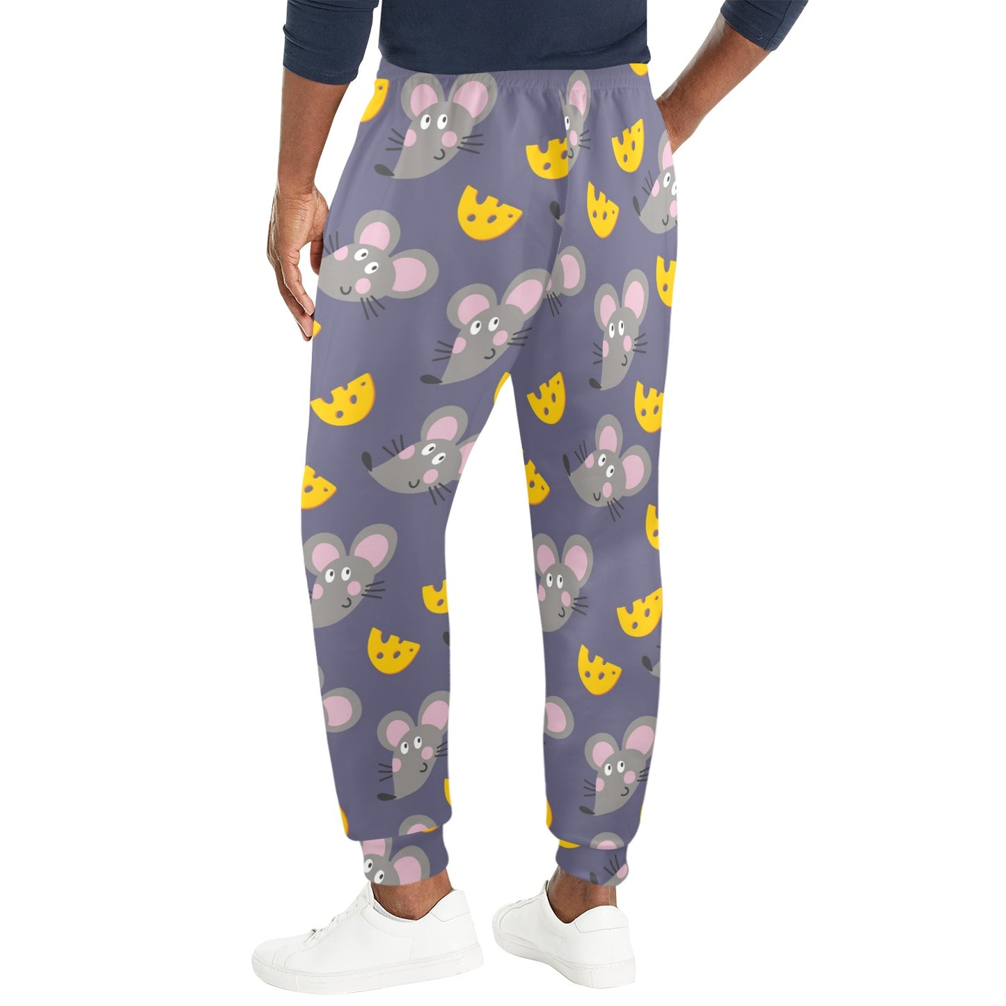 Rat With Cheese Pattern Print Design 01 Men's Casual Track Pants