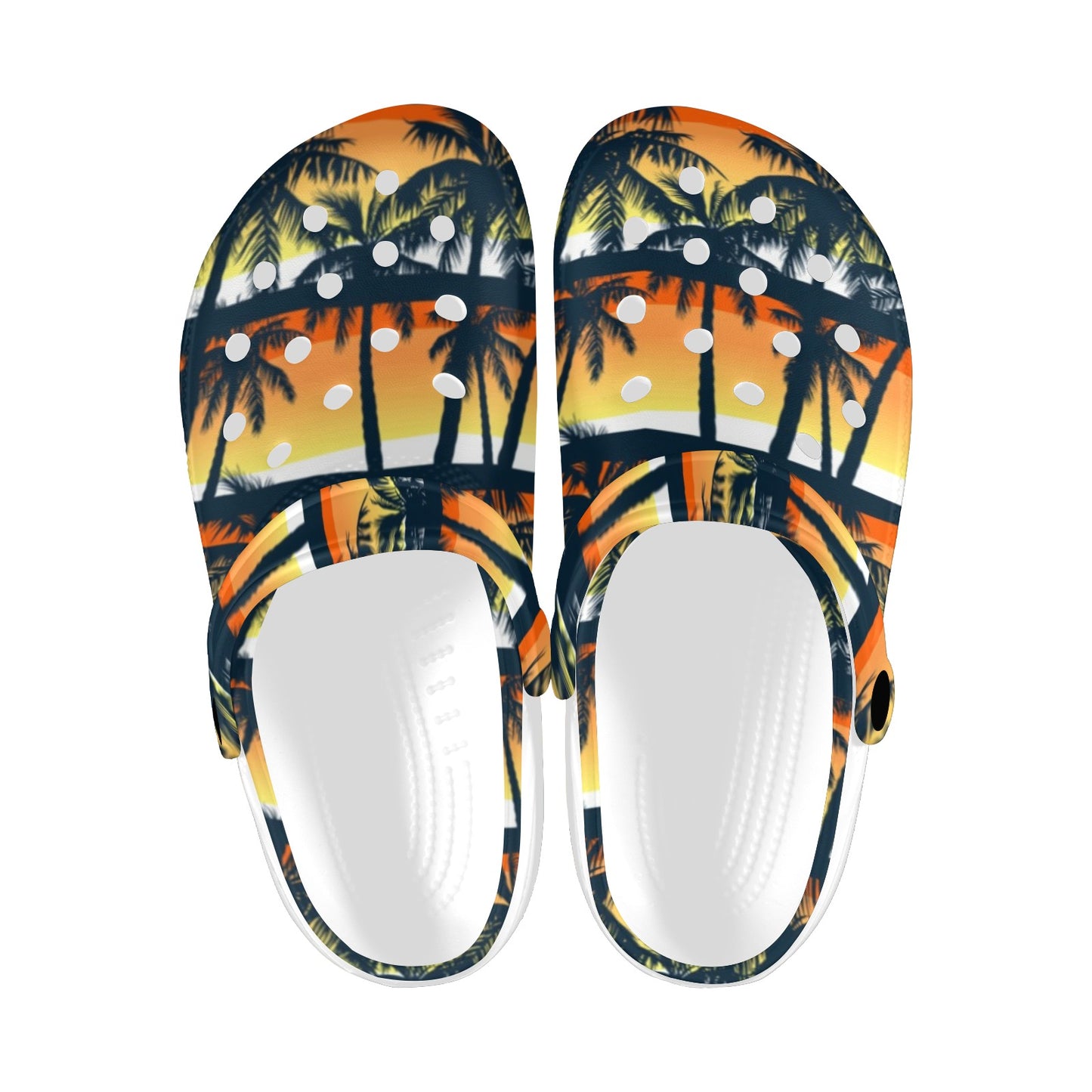 Palm Tree Sunset Design Print Unisex Clogs Shoes