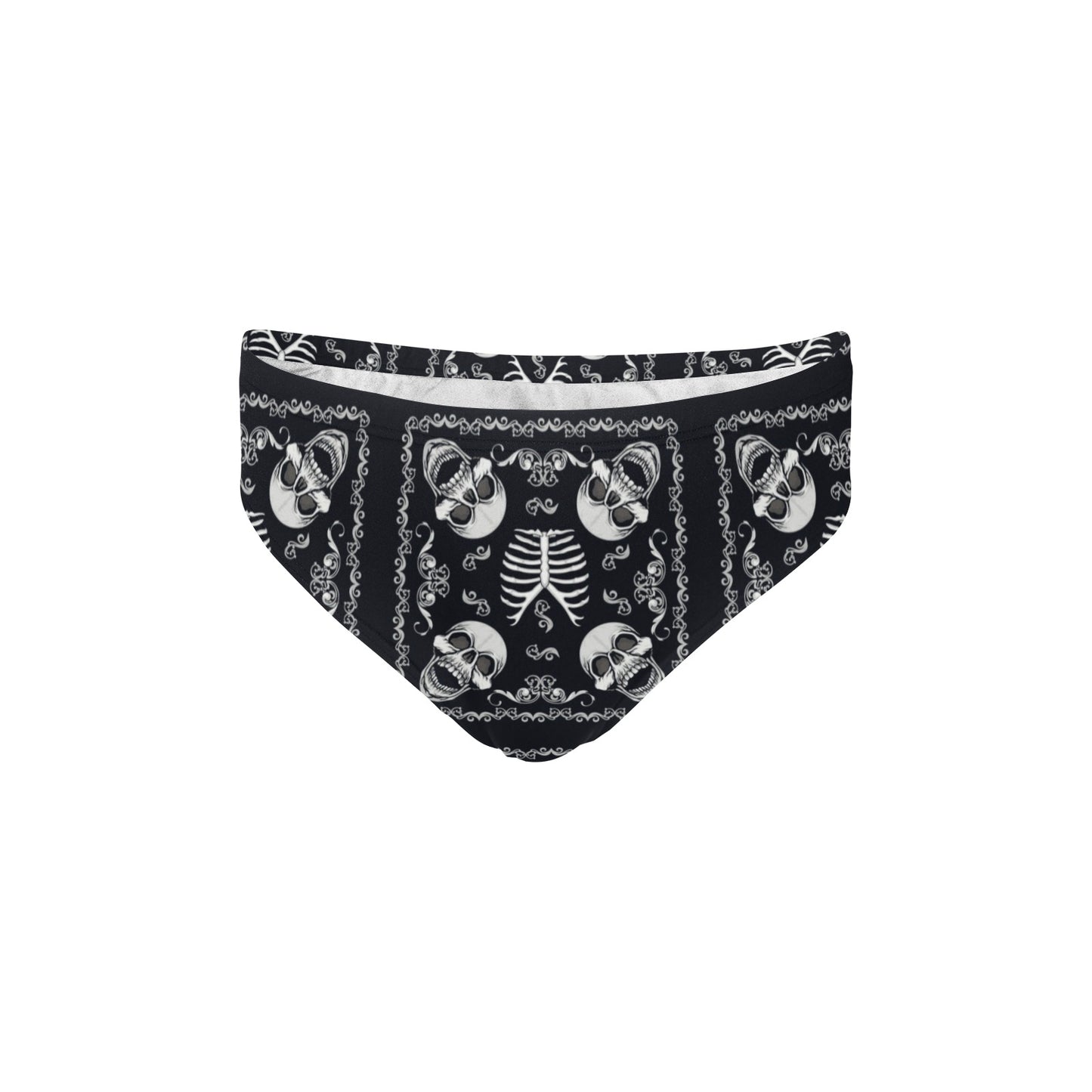 Bandana Skull Black White Print Design LKS306 Men's Swimming Briefs