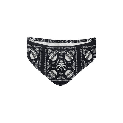 Bandana Skull Black White Print Design LKS306 Men's Swimming Briefs