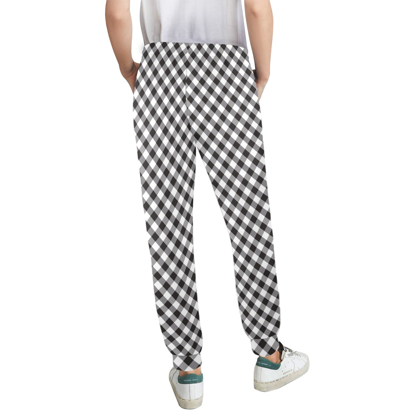 Gingham Print Design LKS402 Women's Casual Track Pants