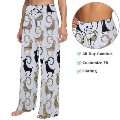 Goat Pattern Print Design 03 Women's Wide Leg Lounge Pants