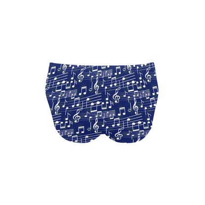 Music Note Blue Themed Print Men's Swimming Briefs