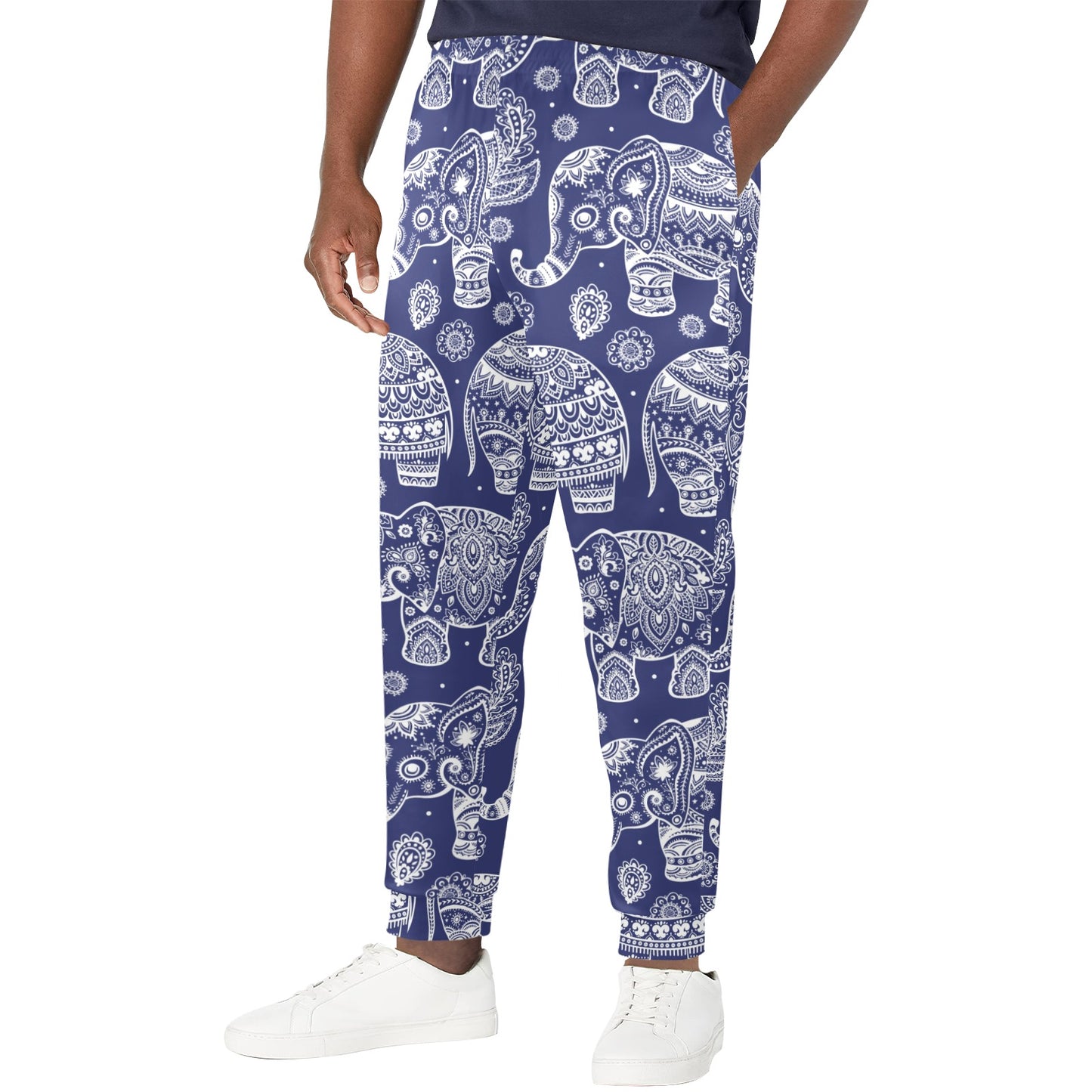 White Elephant Mandala Men's Casual Track Pants