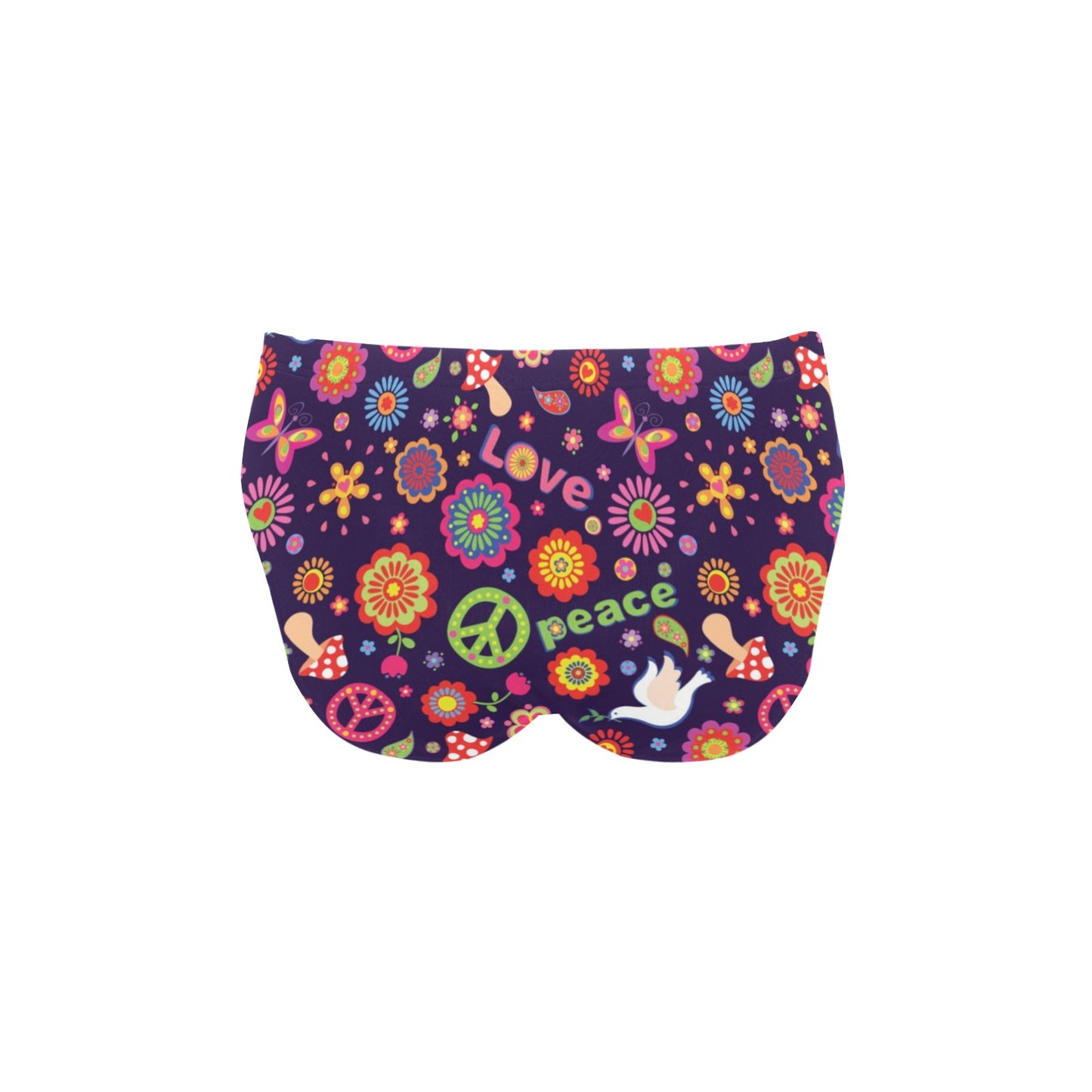 Flower Power Peace Design Print Men's Swimming Briefs