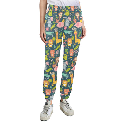 Safari Animal Cartoon Print Design LKS305 Women's Casual Track Pants