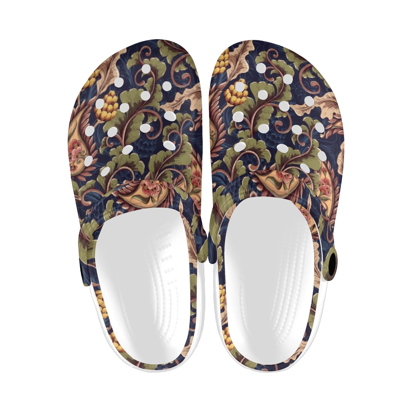 Floral Vintage Classic Print Unisex Clogs Shoes