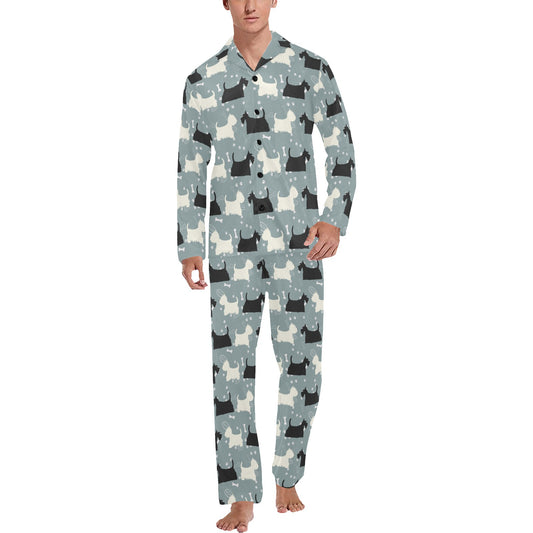 Scottish Terriers Print Design LKS301 Men's Long Pajama Set