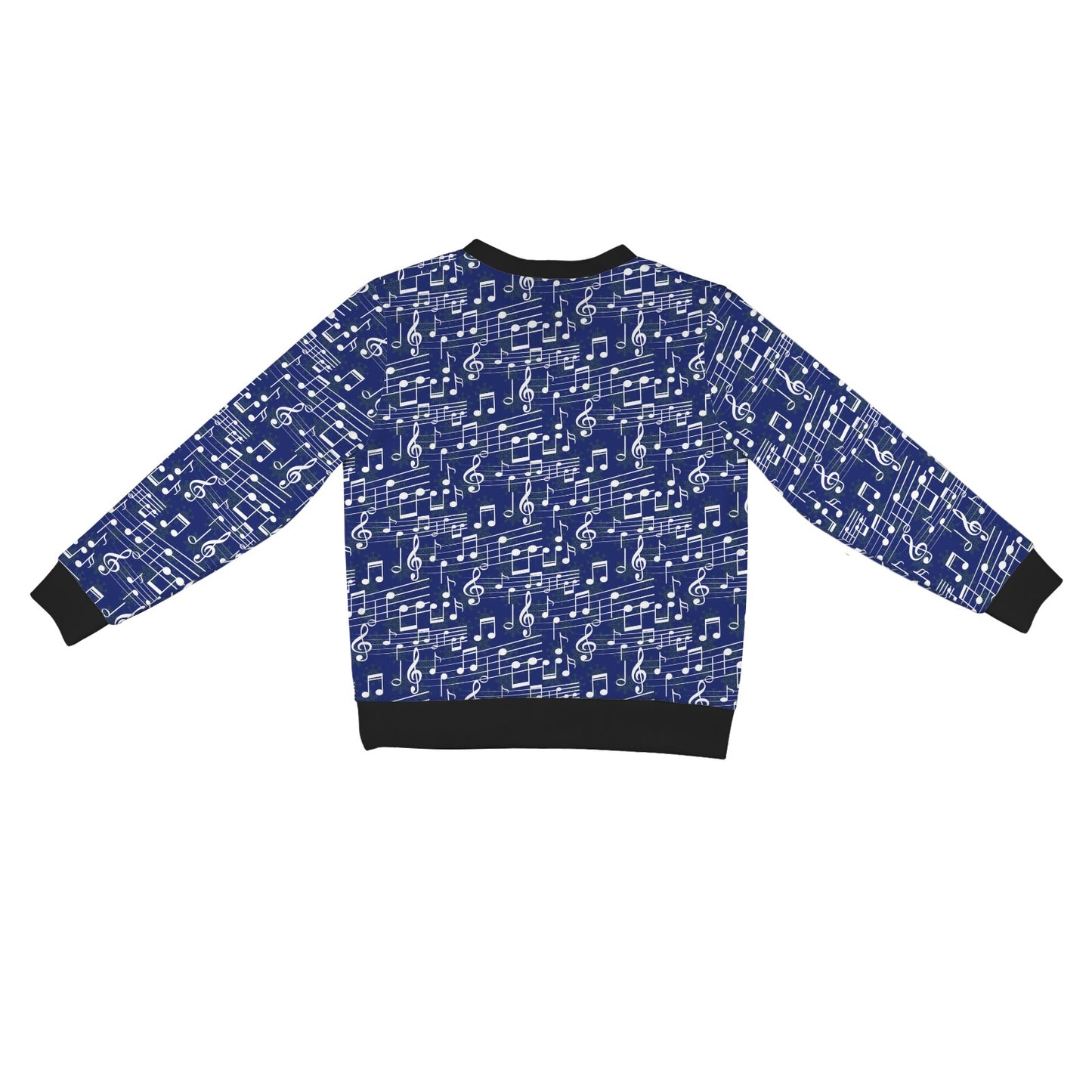 Music Note Blue Themed Print Women's Cardigan