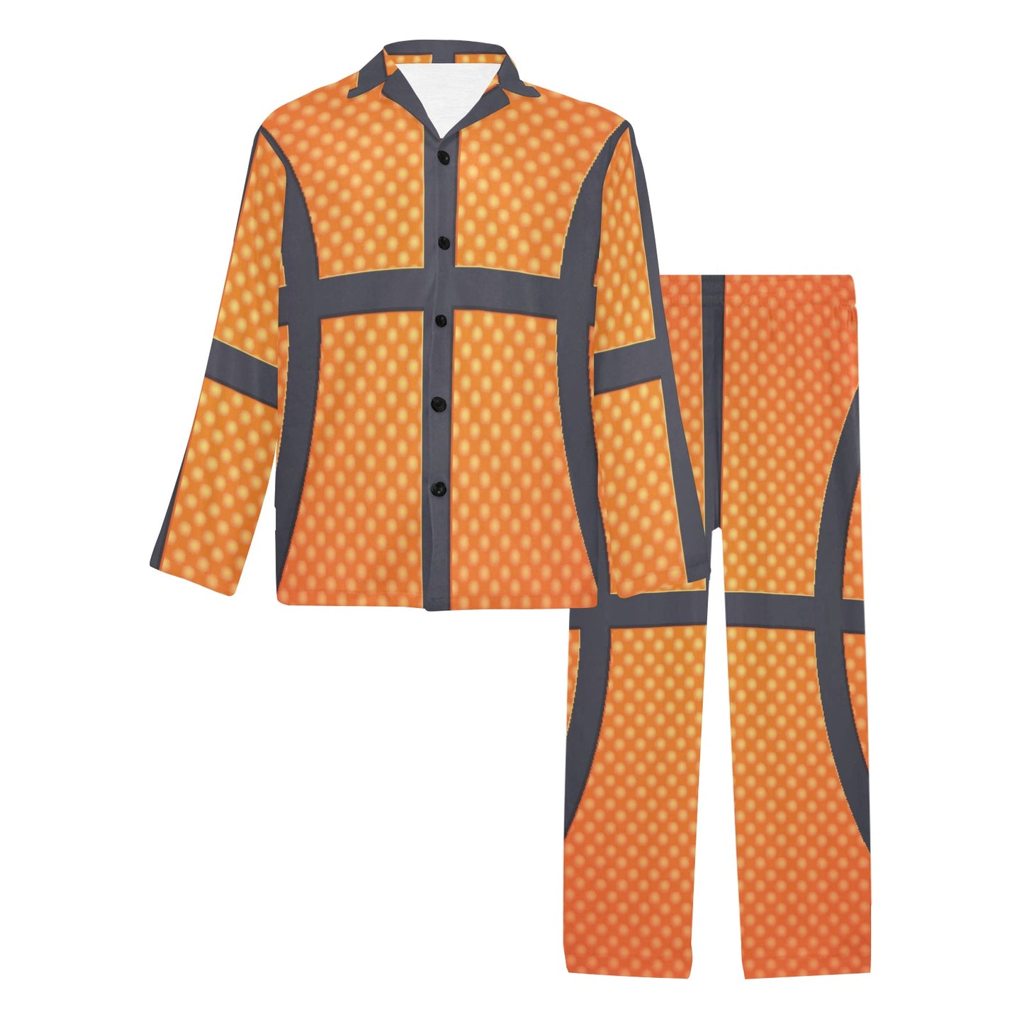 Basketball Texture Print Pattern Men's Long Pajama Set