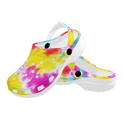 Tie Dye Rainbow Themed Print Unisex Clogs Shoes