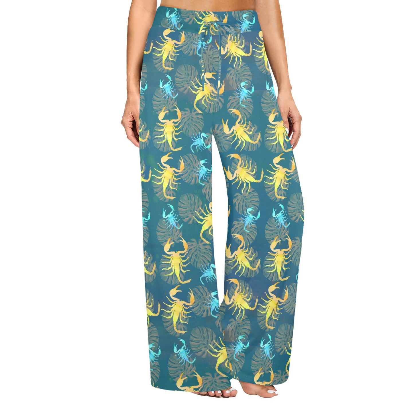 Scorpion Pattern Print Design 02 Women's Wide Leg Lounge Pants
