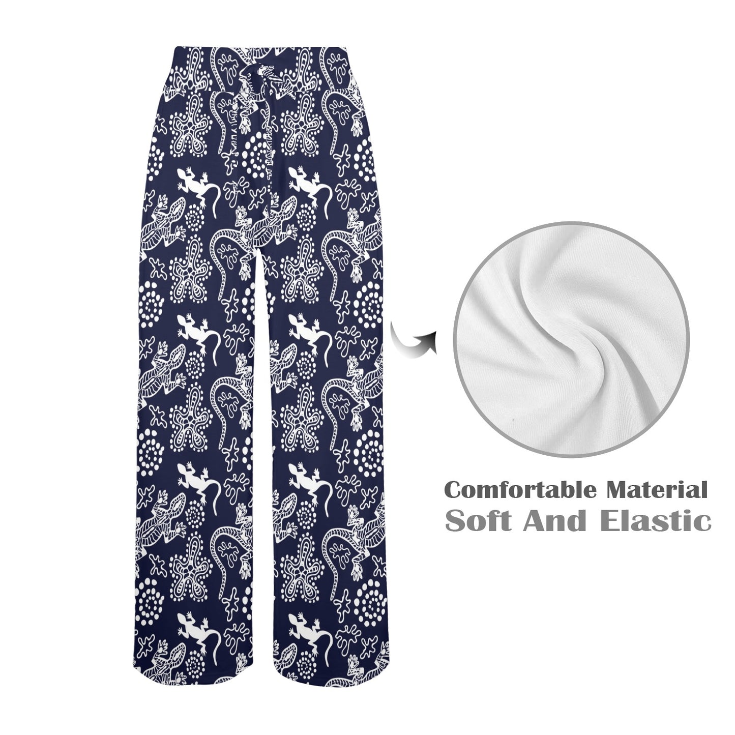 lizard Pattern Print Design 03 Women's Wide Leg Lounge Pants